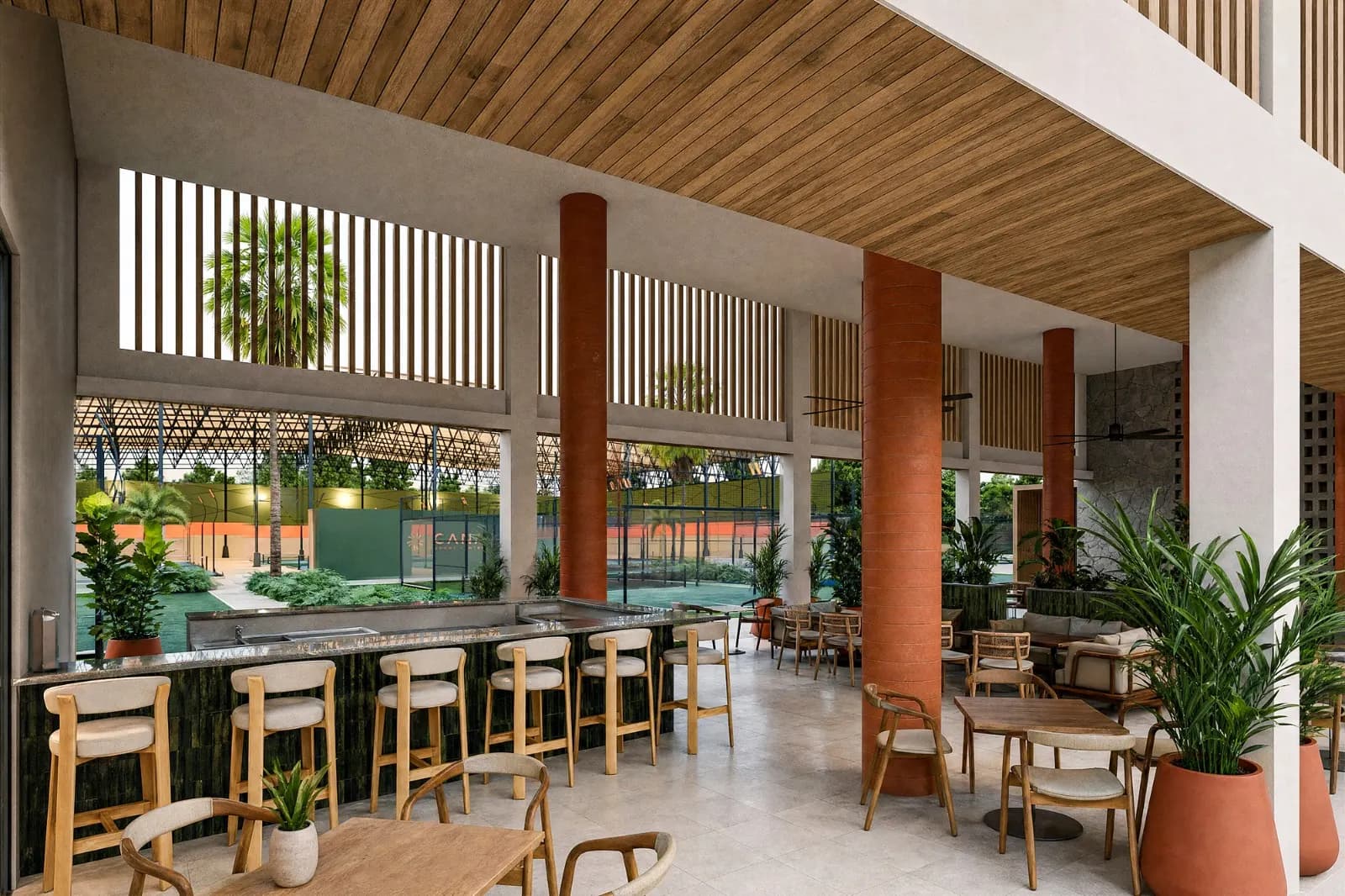 Club bar and restaurant